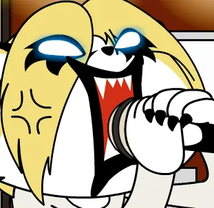 Aggretsuko - Foxhuskywolf logo