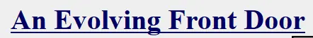 An Evolving Front Door logo