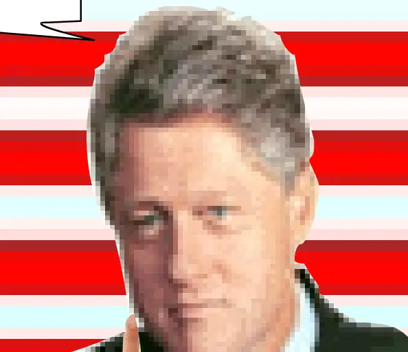 Clinton speaks to nation logo