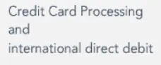 CREDIT CARD PROCESSING AND INTERNATIONAL DIRECT DEBIT logo