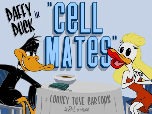 Daffy Duck in "Cell Mates" logo