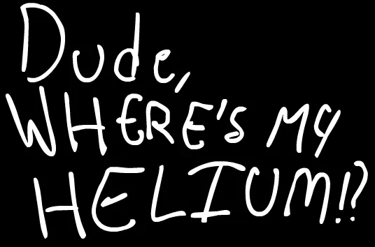 Dude, where's my helium? logo