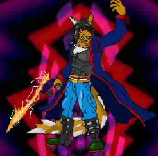 Fight agaist an otherworldy wolf logo