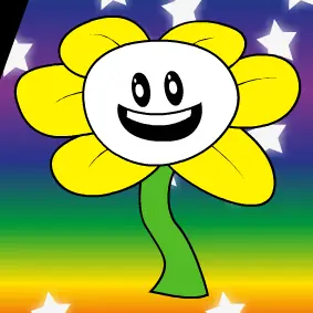 Flowey tu mejor amigo de aqui y todos los tiemppos logo