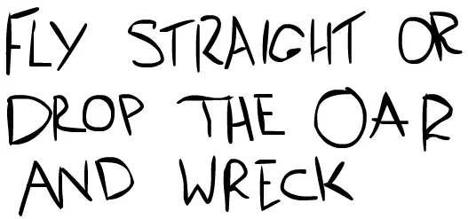 Fly Straight Or Drop The Oar And Wreck logo