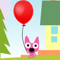 Hoops & Yoyo: Just a fly-by "hi!" logo