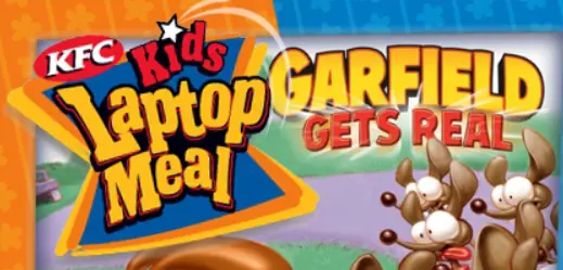 KFC Kids Laptop Meal: Garfield Gets Real Advertisement logo