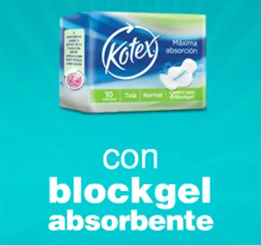 Kotex con blockgel absorbente Banner Ad logo