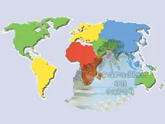 Paradise on Earth World Map Banner logo