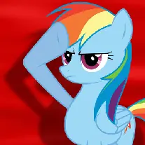 Rainbow Dash salutes the Soviet Union logo