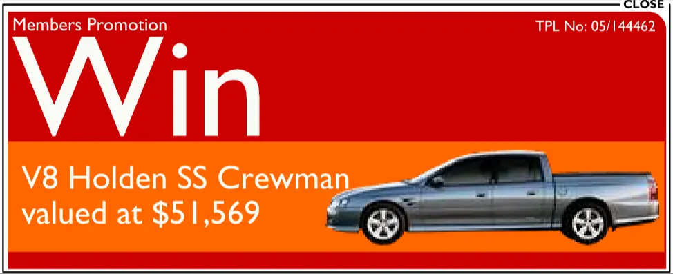 Rooty Hill RSL "V8 Holden SS Crewman" Promotion logo