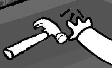 [S] IZZY: Equip hammer. logo