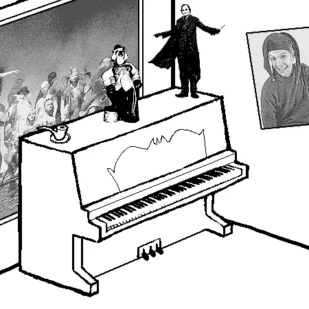 [S] John: Play haunting piano refrain. logo