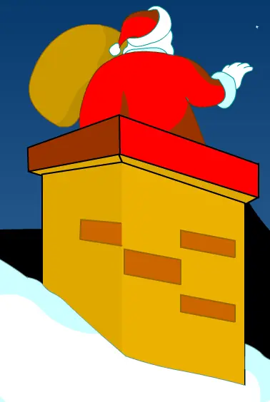 Santa Stuck in Chimney logo