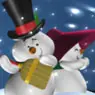 Snowman And Snowoman In Snow Globe logo