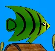Tropical fishtank stamp logo