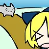 Unnamed Character runs… from a cat! logo