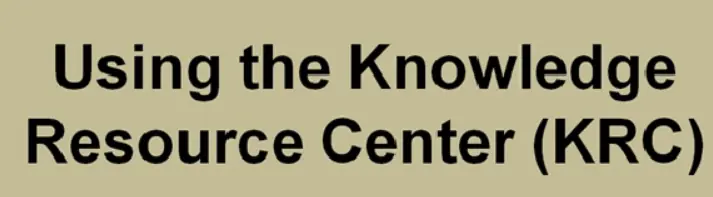 Using the Knowledge Resource Center (KRC) logo