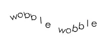 Waving, Wobbling Text logo