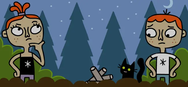 Zimmer Twins Front Page Camping Animation logo