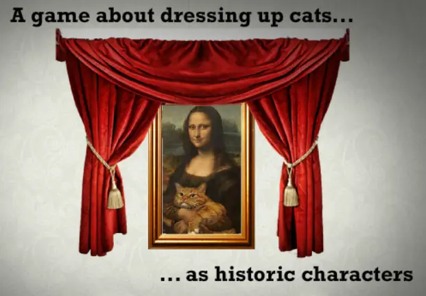A game about dressing up cats as historic characters logo