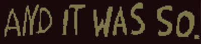 And It Was So. logo
