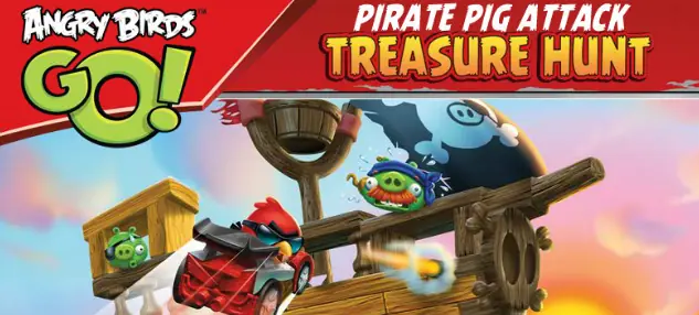 Angry Birds Go! Jenga Pirate Pig Attack Treasure Hunt logo