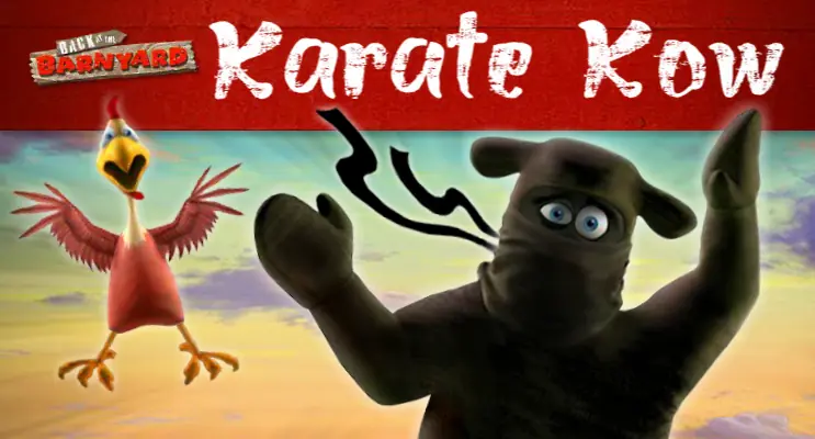 Back at the Barnyard: Karate Kow logo