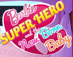 Barbie Superhero and the New Born Baby logo