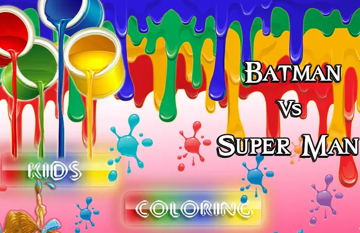 Batman vs Super Man Kids Coloring logo
