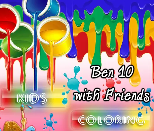 Ben 10 With Friends Kids Coloring logo