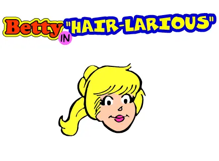 Betty in "Hair-Larious" logo