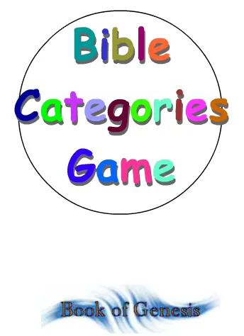 Bible Categories Game: Book of Genesis logo
