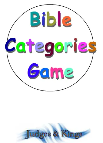 Bible Categories Game: Judges & Kings logo