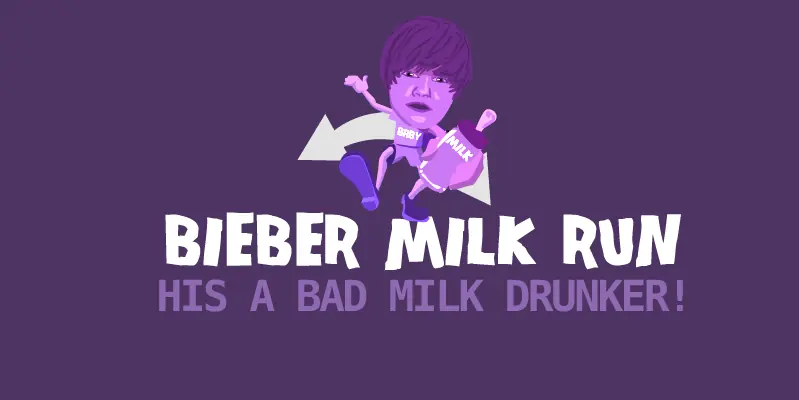 Bieber Milk Run: His A Bad Milk Drunker! logo