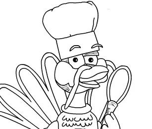 Cartoon Turkey ONLINE Coloring Page logo