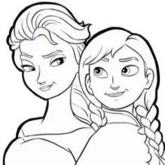 Colorear: Princesa Anna y Elsa logo