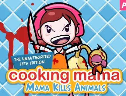 Cooking Mama, The Unauthorized PETA Edition: Mama Kills Animals logo