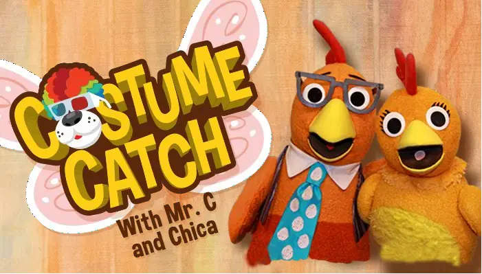 Costume Catch with Mr. C and Chica logo