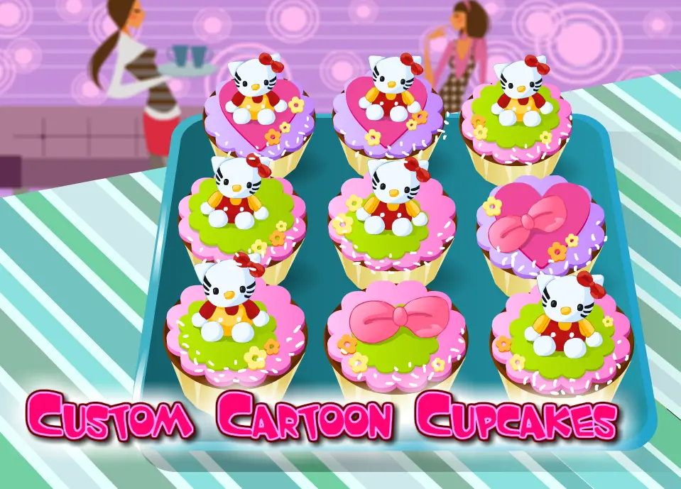 Custom Cartoon Cupcakes logo