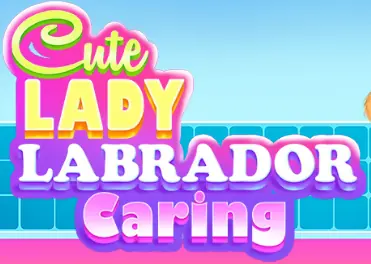 Cute Lady Labrador Caring logo