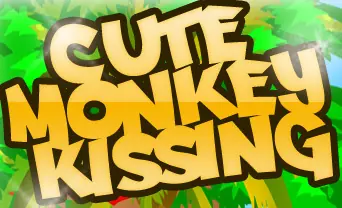 Cute Monkey Kissing logo