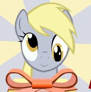 Derpy gives a present to scout logo