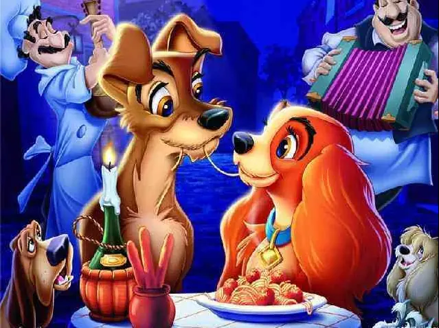 Disney Lady And Tramp Puzzle Greeting Ecard Game 2 logo