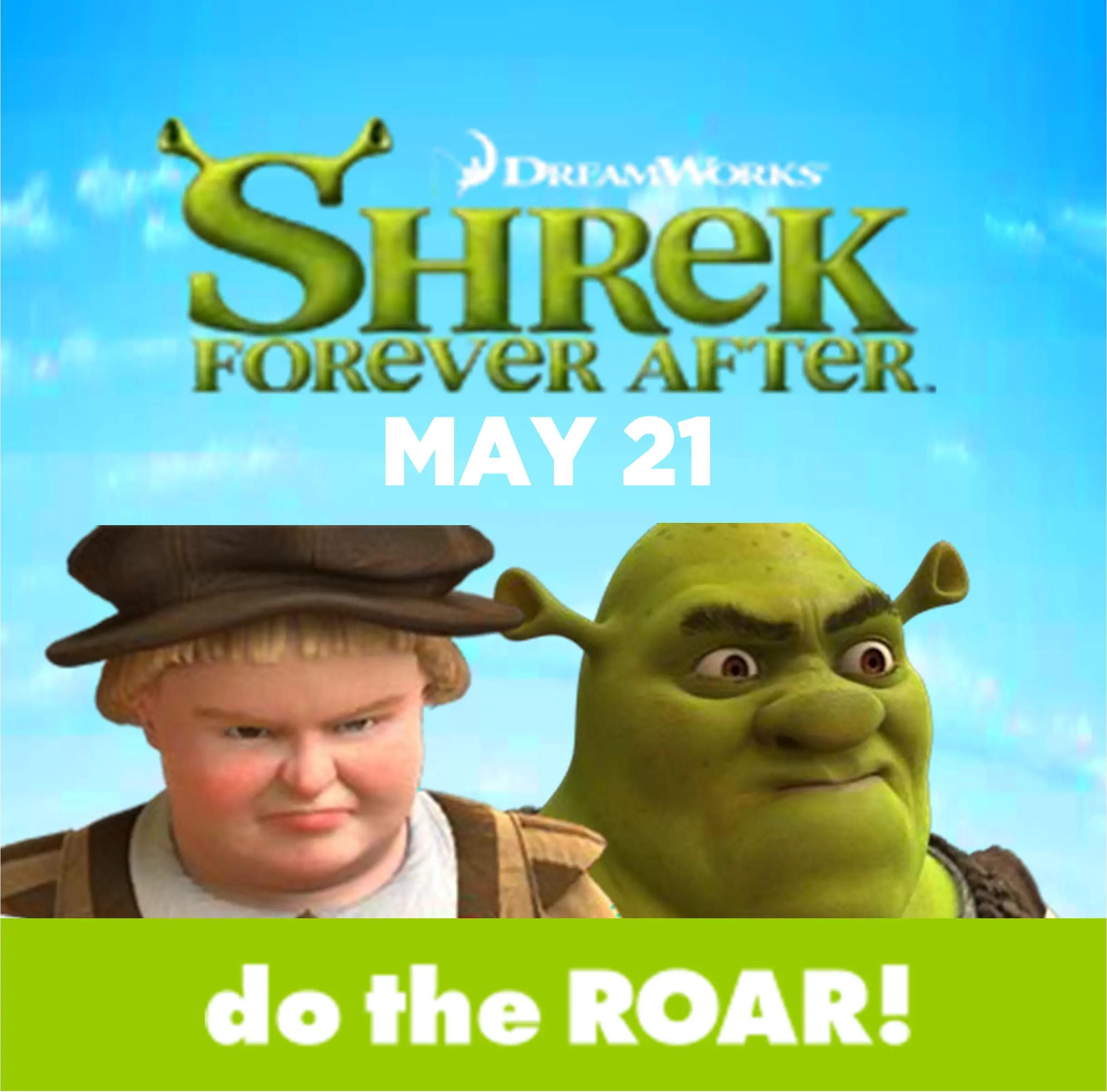 DO THE ROAR! Shrek Forever After logo
