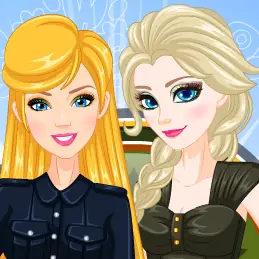 Elsa And Barbie's Army Look logo
