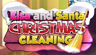 Elsa and Santa Christmas Cleaning logo