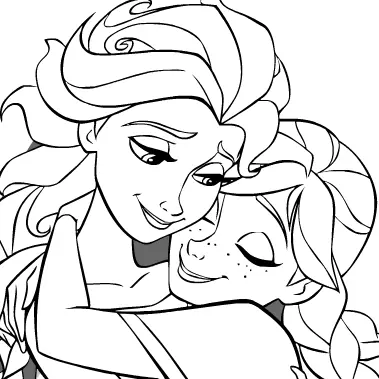 Elsa y Anna Abrazo logo