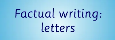 Factual writing: letters logo