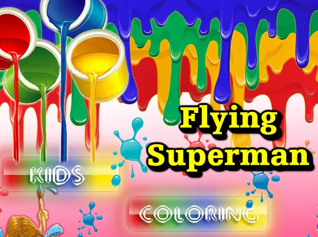 Flying Superman Kids Coloring logo
